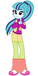 Size: 1024x2048 | Tagged: safe, artist:ajosterio, imported from derpibooru, sonata dusk, human, equestria girls, clothes, cute, female, hoodie, long sleeves, pajamas, pants, ponytail, raised eyebrow, simple background, solo, sonatabetes, transparent background