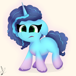 Size: 3000x3000 | Tagged: safe, artist:daftramms, imported from derpibooru, pony, unicorn, cute, fanart, female, floppy ears, full body, g5, mare, misty brightdawn, sad, sadorable, simple background, solo, teary eyes, unshorn fetlocks