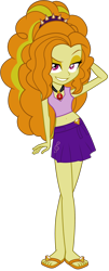 Size: 1296x3216 | Tagged: safe, artist:ajosterio, imported from derpibooru, adagio dazzle, human, equestria girls, belly button, clothes, diamond, eyebrows, female, gem, jewelry, legs, lidded eyes, looking at you, midriff, necklace, raised eyebrow, sandals, shirt, simple background, siren gem, skirt, sleeveless, smiling, smiling at you, solo, transparent background