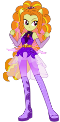 Size: 1010x2042 | Tagged: safe, artist:ajosterio, imported from derpibooru, adagio dazzle, human, equestria girls, bare shoulders, boots, clothes swap, diamond, fin wings, fins, ponied up, pony ears, shoes, simple background, sleeveless, solo, super ponied up, thigh boots, transparent background, waistband, wings