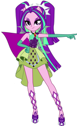 Size: 1187x1939 | Tagged: safe, artist:ajosterio, imported from derpibooru, aria blaze, human, equestria girls, ariabetes, bare shoulders, clothes, clothes swap, cute, female, fin wings, fins, gem, jewelry, lidded eyes, looking at you, necklace, ponied up, pony ears, ponytails, simple background, siren gem, skirt, sleeveless, smiling, solo, super ponied up, transparent background, wings
