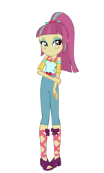 Size: 1030x1701 | Tagged: safe, artist:ajosterio, imported from derpibooru, sour sweet, human, equestria girls, belt, clothes, cute, female, freckles, heart, jewelry, necklace, pants, ponytail, shirt, simple background, sleeveless, solo, sourbetes, transparent background