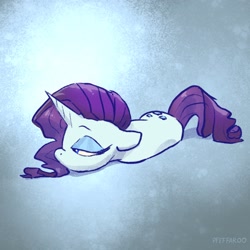 Size: 2048x2048 | Tagged: safe, artist:pfeffaroo, imported from derpibooru, rarity, pony, unicorn, eyebrows, eyeshadow, female, high res, lidded eyes, lying down, makeup, mare, ponyloaf, prone, signature, solo