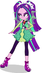 Size: 832x1458 | Tagged: safe, artist:ajosterio, imported from derpibooru, aria blaze, human, dance magic, equestria girls, spoiler:eqg specials, clothes, clothes swap, dress, female, fin wings, fins, gem, hand on hip, high heels, jewelry, lidded eyes, necklace, pants, pony ears, ponytails, ruby, shoes, simple background, smiling, smug, solo, transparent background, wings