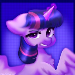 Size: 2055x2048 | Tagged: safe, artist:moccabliss, imported from derpibooru, twilight sparkle, alicorn, pony, bust, magic, portrait, solo, twilight sparkle (alicorn)