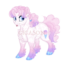 Size: 2520x2214 | Tagged: safe, artist:gigason, imported from derpibooru, oc, oc only, oc:snow cone, earth pony, pony, :p, chest fluff, earth pony oc, full body, high res, hoof fluff, hooves, looking at you, male, obtrusive watermark, offspring, parent:double diamond, parent:pinkie pie, simple background, solo, stallion, standing, tongue out, transparent background, watermark