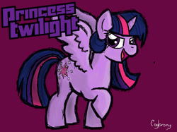 Size: 1024x765 | Tagged: safe, artist:thebrokencog, imported from derpibooru, twilight sparkle, alicorn, signature, simple background, twilight sparkle (alicorn)