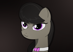 Size: 2100x1500 | Tagged: safe, artist:brehnya, imported from derpibooru, octavia melody, earth pony, pony, bedroom eyes, bowtie, looking at you, simple background, smiling, smirk, solo