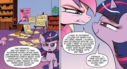 Size: 1334x724 | Tagged: safe, artist:andypriceart, idw, imported from derpibooru, princess cadance, twilight sparkle, alicorn, pony, unicorn, neigh anything, spoiler:comic, spoiler:comic11, dialogue, duo, female, filly, filly twilight sparkle, g4, mare, speech bubble, teen princess cadance, unicorn twilight, younger