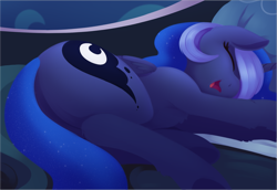 Size: 2609x1798 | Tagged: safe, artist:dusthiel, imported from derpibooru, princess luna, alicorn, pony, cute, lunabetes, moonbutt, sleeping, solo