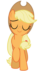 Size: 3972x7270 | Tagged: safe, artist:estories, imported from derpibooru, applejack, earth pony, pony, absurd resolution, cowboy hat, cute, eyes closed, female, hat, jackabetes, mare, simple background, smiling, solo, stetson, transparent background, vector