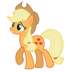 Size: 6500x6904 | Tagged: safe, artist:estories, imported from derpibooru, applejack, earth pony, pony, absurd resolution, cowboy hat, female, hat, mare, simple background, smiling, solo, stetson, transparent background, vector, walking