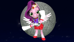 Size: 1280x720 | Tagged: safe, artist:ask-the-luna-knight, imported from derpibooru, pipp petals, pegasus, pony, 3d, adorapipp, anime, clothes, cute, g5, gift art, moon, sailor moon, sailor uniform, solo, uniform