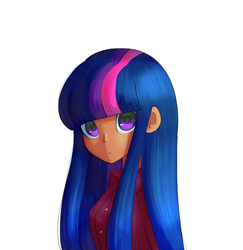 Size: 1166x1200 | Tagged: safe, artist:andromedasparkz, imported from derpibooru, twilight sparkle, human, female, humanized, simple background, solo, white background