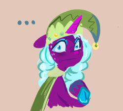 Size: 1482x1339 | Tagged: safe, artist:kreeeeeez, imported from derpibooru, opaline arcana, alicorn, pony, spoiler:g5, spoiler:my little pony: make your mark, spoiler:tyts01e39, ..., caught, doodle, female, g5, hat, lineless, mare, my little pony: tell your tale, quick draw, solo, that was fast, under the mistytoe