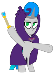 Size: 978x1324 | Tagged: safe, artist:knife smile, imported from derpibooru, oc, oc only, oc:knife smile, unicorn, bipedal, cloak, clothes, simple background, thaumcraft, thaumic equestria, transparent background