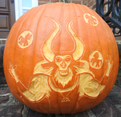 Size: 2000x1939 | Tagged: safe, artist:mazetemporal, imported from derpibooru, lord tirek, halloween, holiday, irl, jack-o-lantern, photo, pumpkin, solo