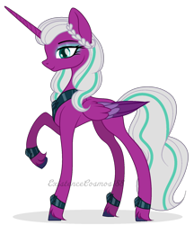 Size: 1410x1630 | Tagged: safe, artist:existencecosmos188, imported from derpibooru, opaline arcana, alicorn, pony, spoiler:g5, spoiler:my little pony: make your mark, female, g5, makeup, mare, raised hoof, simple background, skinny, solo, tall, thin, thin legs, transparent background