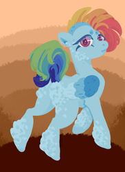 Size: 2550x3509 | Tagged: safe, artist:cherryseas, imported from derpibooru, rainbow dash, pegasus, pony, alternate hairstyle, female, mare, solo, wings