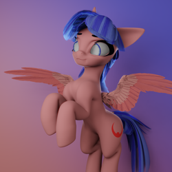 Size: 2048x2048 | Tagged: safe, artist:saphire-systrine, artist:valiant studios, imported from derpibooru, oc, oc:saphire systrine, alicorn, pony, 3d, 3d model, alicorn oc, base used, blender, blender eevee, horn, recolor, solo, vs twi, wings