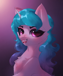 Size: 2313x2790 | Tagged: safe, artist:moonstarshining, imported from derpibooru, izzy moonbow, pony, unicorn, bust, chest fluff, female, g5, mare, solo