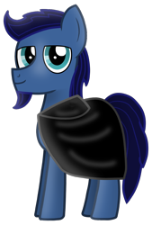 Size: 1050x1550 | Tagged: safe, artist:angryprogrockbrony, derpibooru exclusive, imported from derpibooru, oc, oc only, oc:starless, earth pony, pony, derpibooru community collaboration, 2023 community collab, cape, clothes, earth pony oc, male, simple background, solo, stallion, transparent background