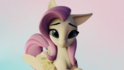 Size: 1920x1080 | Tagged: safe, artist:saphire-systrine, artist:valiant studios, imported from derpibooru, fluttershy, pony, 3d, 3d model, base used, blender, blender eevee, recolor, solo, vs twi