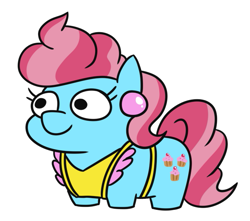 Size: 689x610 | Tagged: safe, artist:jargon scott, imported from derpibooru, cup cake, earth pony, pony, apron, clothes, commission, ear piercing, earring, female, jewelry, mare, piercing, simple background, solo, squatpony, white background