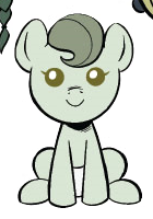 Size: 140x200 | Tagged: safe, imported from derpibooru, earth pony, pony, spoiler:comic, spoiler:comic99, baby, baby pony, cute, diaper, green coat, green eyes, green mane, pie family, simple background, spruce pie, white background