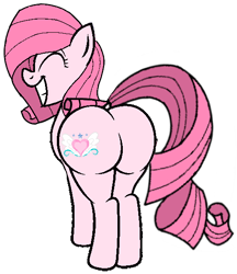 Size: 500x579 | Tagged: safe, artist:noi kincade, imported from derpibooru, oc, oc only, oc:annisa trihapsari, earth pony, pony, adorasexy, annibutt, butt, cute, earth pony oc, female, grin, gritted teeth, happy, large butt, mare, plot, sexy, simple background, smiling, solo, teeth, the ass was fat, transparent background