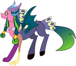 Size: 6786x5886 | Tagged: safe, artist:shootingstarsentry, imported from derpibooru, oc, oc:atlas, draconequus, absurd resolution, magical lesbian spawn, offspring, parent:cosmos, parent:princess eris, simple background, solo, transparent background