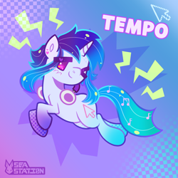 Size: 2000x2000 | Tagged: safe, artist:seasemissary, imported from derpibooru, oc, oc:tempo, pony, unicorn, female, headphones, mare, solo