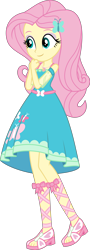 Size: 3000x8333 | Tagged: safe, artist:starryshineviolet, imported from derpibooru, fluttershy, human, do it for the ponygram!, equestria girls, equestria girls series, spoiler:eqg series (season 2), clothes, cute, dress, female, fluttershy boho dress, geode of fauna, high res, jewelry, magical geodes, necklace, open-toed shoes, shoes, shyabetes, simple background, sleeveless, smiling, solo, transparent background, vector