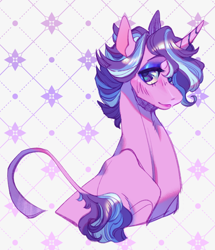 Size: 1226x1426 | Tagged: safe, artist:yuyusunshine, imported from derpibooru, oc, oc only, oc:marine charm, pony, unicorn, bust, female, magical lesbian spawn, mare, offspring, parent:starlight glimmer, parent:trixie, parents:startrix, portrait, solo