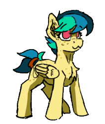 Size: 557x656 | Tagged: safe, artist:reddthebat, imported from derpibooru, oc, oc:apogee, pegasus, pony, :3, animated, chest fluff, dancing, female, gif, mare, solo