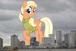 Size: 2047x1365 | Tagged: safe, artist:cheezedoodle96, artist:jaredking779, edit, imported from derpibooru, mane allgood, pegasus, pony, female, giant pegasus, giant pony, giantess, highrise ponies, irl, louisiana, macro, mare, mega giant, new orleans, photo, ponies in real life