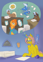 Size: 832x1200 | Tagged: safe, artist:weasselk, imported from derpibooru, caboose, full steam, promontory, silver lining, silver zoom, sunburst, oc, oc:heartstrong flare, alicorn, earth pony, pegasus, pony, unicorn, comic:plot of the plot cult, alicorn oc, burger, butt, butt bump, candle, candlelight, candlestick, canterlot, canterlot castle, cape, chair, clothes, colored, comic, commissioner:bigonionbean, commissioner:buffaloman20, cup, cutie mark, feather, flank, flying, food, fusion:caboose, fusion:promontory, fusion:silver zoom, fusion:sunburst, glasses, hay burger, horn, ink, large butt, levitation, magic, male, paper, pen, pencil, plot, reading, robe, stallion, stormcloud, table, telekinesis, the ass was fat, thought bubble, tower, uniform, wall of tags, wings, wonderbolts, wonderbolts uniform, writer:bigonionbean, writing