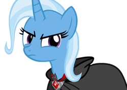 Size: 1021x720 | Tagged: safe, edit, edited screencap, imported from derpibooru, screencap, trixie, pony, unicorn, magic duel, season 3, alicorn amulet, background removed, cloak, clothes, female, mare, not a vector, simple background, solo, transparent background, trixie is not amused, unamused