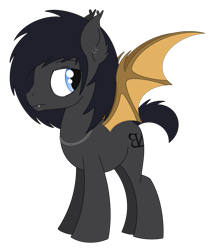 Size: 1331x1577 | Tagged: safe, artist:dyonys, imported from derpibooru, oc, oc:black veil, bat pony, pony, andy biersack, black veil brides, chains, ear piercing, earring, jewelry, male, piercing, ponified, simple background, spread wings, stallion, transparent background, wings