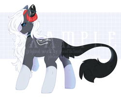 Size: 1982x1600 | Tagged: safe, artist:babiiclouds, artist:cofiiclouds, imported from derpibooru, oc, oc only, oc:akumu, oc:nightmare traveler, aesthetic, ear piercing, female, industrial piercing, mare, piercing