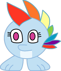 Size: 506x585 | Tagged: safe, artist:mega-poneo, imported from derpibooru, rainbow dash, dragon, dragoness, dragonified, female, goomba, goombafied, not salmon, rainbow dragon, simple background, solo, species swap, super mario bros., transparent background, wat