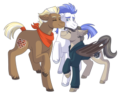 Size: 3400x2700 | Tagged: safe, artist:kikirdcz, imported from derpibooru, oc, oc only, oc:stoutheart, oc:swift wing, oc:waxing lyrical, bat pony, earth pony, pegasus, pony, male, simple background, stallion, transparent background