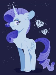 Size: 1536x2048 | Tagged: safe, artist:pastacrylic, imported from derpibooru, rarity, pony, unicorn, chest fluff, diamond, lidded eyes, looking at you, smiling, solo, sparkles