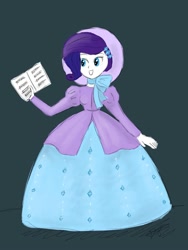 Size: 1500x2000 | Tagged: safe, artist:fude-chan-art, imported from derpibooru, rarity, equestria girls, caroling, clothes, dress, gown, humanized, long dress, long skirt, skirt, solo