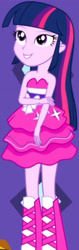 Size: 1920x6091 | Tagged: safe, imported from derpibooru, screencap, twilight sparkle, eqg summertime shorts, equestria girls, make up shake up, bare shoulders, boots, cropped, fall formal outfits, female, shoes, sleeveless, smiling, solo, strapless, twilight ball dress