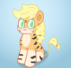 Size: 1484x1431 | Tagged: safe, artist:limitmj, imported from derpibooru, applejack, big cat, cat, tiger, catified, cute, jackabetes, solo, species swap, year of the tiger