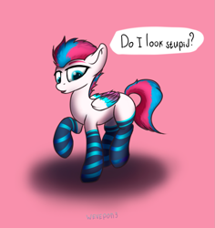 Size: 1235x1310 | Tagged: safe, alternate version, artist:wevepon3, imported from derpibooru, zipp storm, pegasus, pony, clothes, female, g5, mare, my little pony: a new generation, socks, solo, striped socks