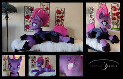 Size: 1280x827 | Tagged: safe, artist:purplenebulastudios, imported from derpibooru, tempest shadow, pony, irl, life size, photo, plushie, solo, toy