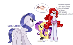 Size: 4000x2500 | Tagged: safe, artist:aonatsu_ki, artist:naturajellyfish, imported from derpibooru, fluttershy, oc, oc:oak, oc:purpleshy, alicorn, earth pony, pegasus, pony, ..., alicorn oc, base used, butt, clothes, colored wings, cute, dyed mane, earth pony oc, female, floppy ears, folded wings, green eyes, gritted teeth, horn, jewelry, lidded eyes, lying down, mare, oc and canon, orange eyes, pegasus oc, plot, prone, purple eyes, raised hoof, red hair, red mane, regalia, shoes, show accurate, shyabetes, simple background, standing, text, transparent background, trio, trio female, vulgar, wat in the description, weird description, wings, wtf with the description, yellow eyes