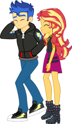 Size: 1344x2296 | Tagged: safe, artist:paulysentry, imported from derpibooru, flash sentry, sunset shimmer, do it for the ponygram!, equestria girls, equestria girls series, spoiler:eqg series (season 2), female, flashimmer, male, shipping, straight, vector